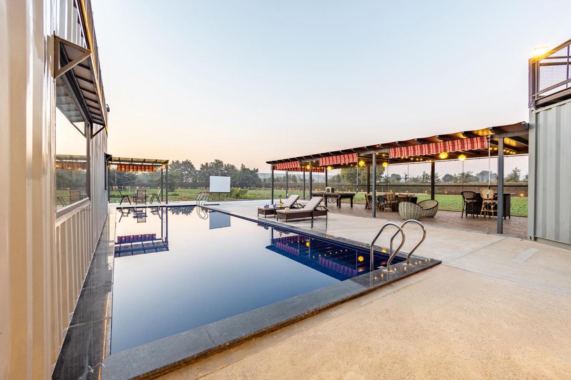 Elivaas Hidden Oasis 4Bhk With Pool, Mud House & Container House Villa Dhauj Екстериор снимка